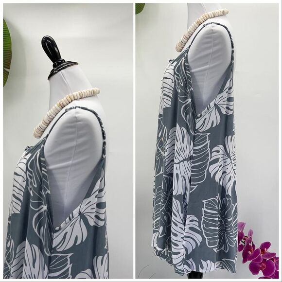 Kau wela Summer Mini Romper Beach Boho Romper Gypsy Overall Wide Leg Monstera - Picture 9 of 16